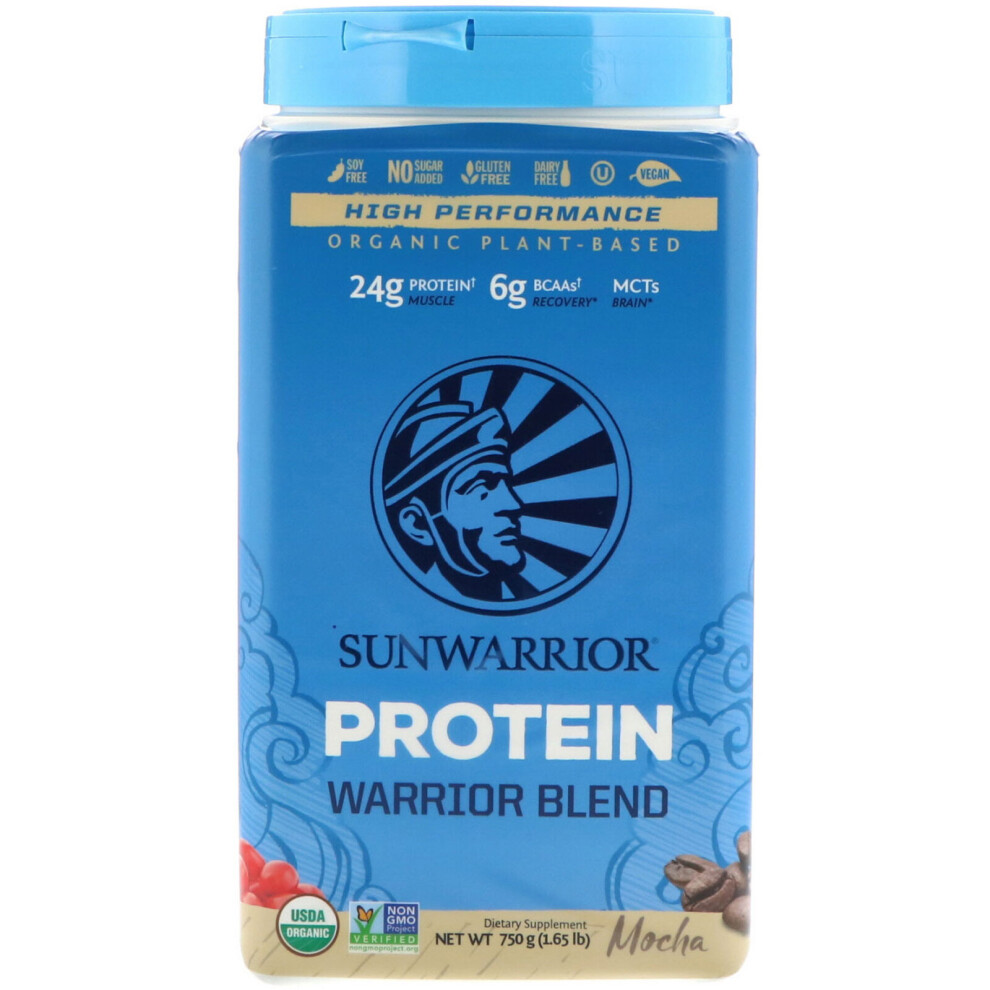 Sunwarrior , Warrior Blend Protein, Organic Plant-Based, Mocha, 1.65 Lb (750 G)