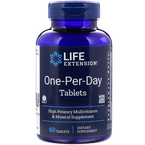 Life Extension, Ein-Pro-Tag Multivitamin, 60 Tabletten