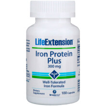 Life Extension, Fer Protéine Plus, 300 mg, 100 Capsules Végétariennes