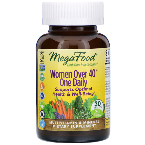 MegaFood, Frauen 40+ Ein Täglich Multivitamin, 30 Tabletten