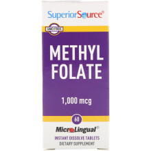 Superior Source, Methylfolat, 1.000 mcg, 60 Instant-Zerfallstabletten