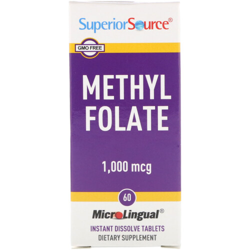 Superior Source, Méthylfolate, 1 000 mcg, 60 Comprimés à Dissolution Instantanée