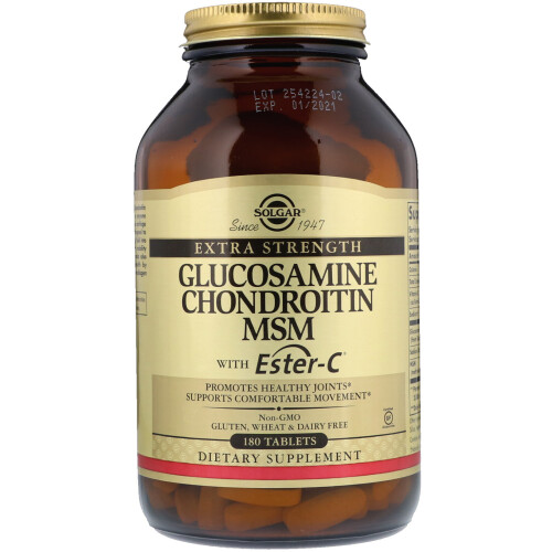 Solgar Solgar, Glucosamine Chondroïtine MSM avec Ester-C, 180 Comprimés