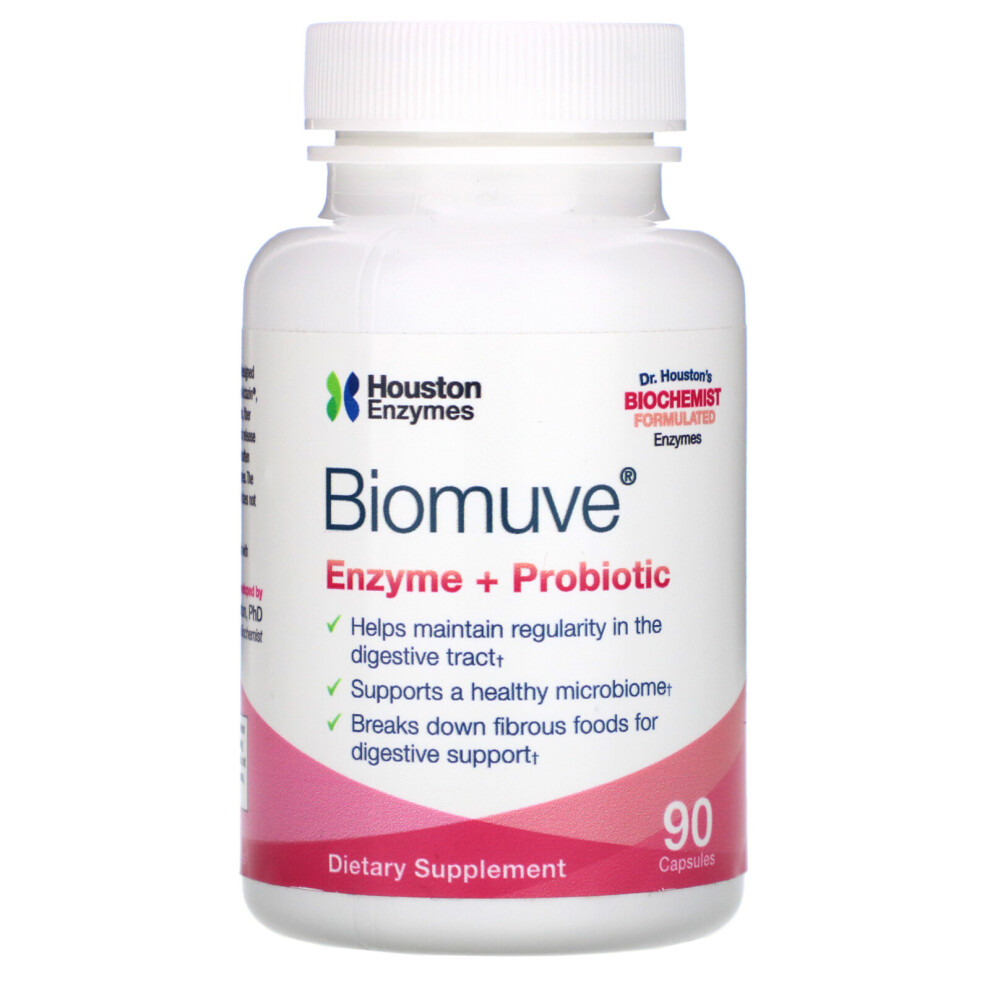 Houston Enzymes , Biomuve, Enzyme + Probiotic, 90 Capsules