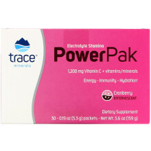Trace Minerals Æ, Electrolyte Stamina PowerPak, Canneberge, 30 Sachets, 0,19 oz (5,3 g) Chacun