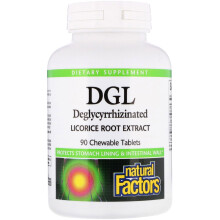 Natural Factors, DGL, Deglycyrrhiziniertes Lakritzwurzelextrakt, 90 Kautabletten