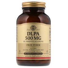 Solgar, DLPA, DL-Phenylalanin, Freie Form, 500 mg, 100 Pflanzenkapseln