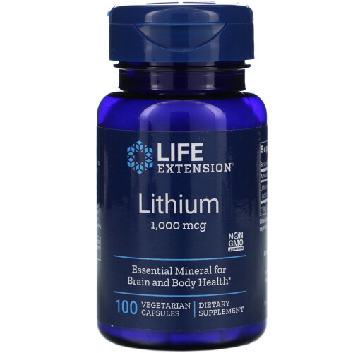 Life Extension, Litio, 1.000 mcg, 100 Capsule Vegetariane