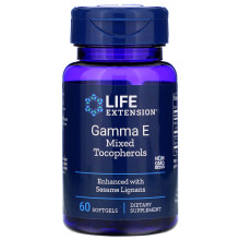 Life Extension, Gamma E gemischte Tocopherole, 60 Weichkapseln