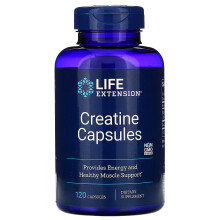 Life Extension Creatine Monohydrate Capsules - 120 Count | Non-GMO, LE Certified | Supports Muscle Function & Energy
