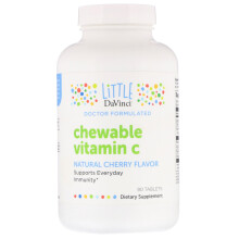 Little DaVinci, Vitamine C à Croquer, Cerise Naturelle, 90 Comprimés