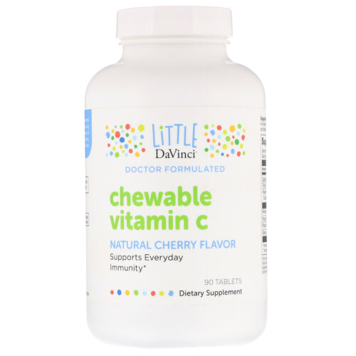 Little DaVinci, Vitamine C à Croquer, Cerise Naturelle, 90 Comprimés
