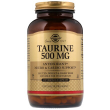 Solgar, Taurine, 500 mg, 250 Gélules Végétales
