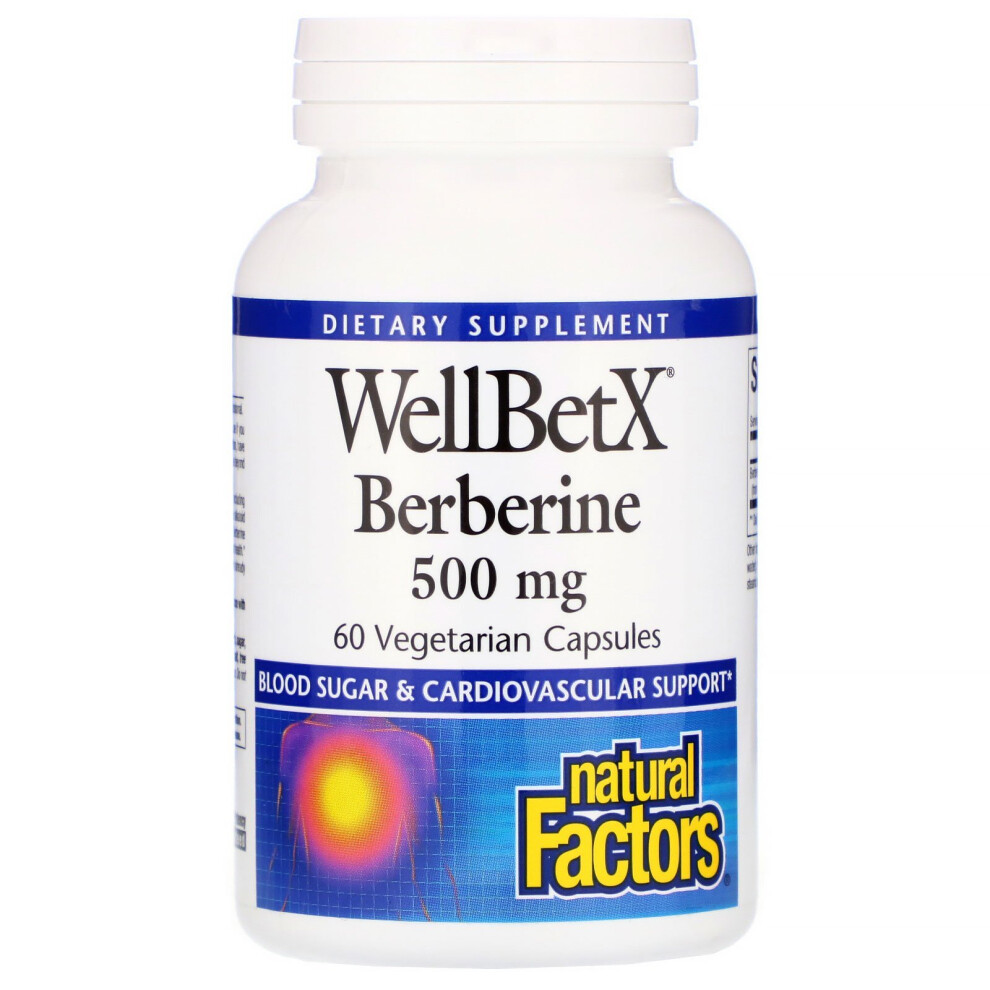 Natural Factors , Wellbetx Berberine, 500 Mg, 60 Vegetarian Capsules