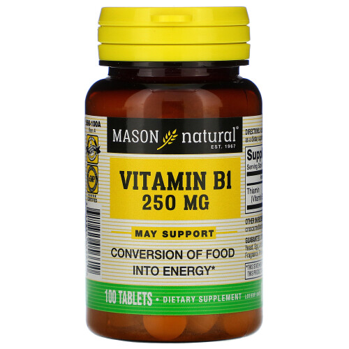 Mason Natural, Vitamine B-1, 250 mg, 100 Comprimés