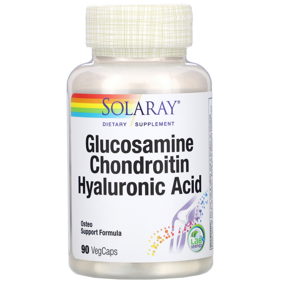 Solaray , Glucosamine Chondroitin Hyaluronic Acid, 90 Vegcaps