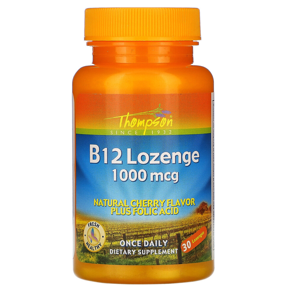 Thompson's Thompson, B12 Lozenge, Natural Cherry Flavor, 1000 Mcg, 30 Lozenges