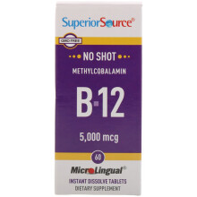 Superior Source, Methylcobalamin B-12, 5.000 mcg, 60 MicroLingual Instant-Zerfallstabletten