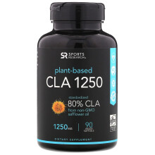 Sports Research, CLA 1250, Plant Based, 1,250 mg, 90 Veggie Softgels