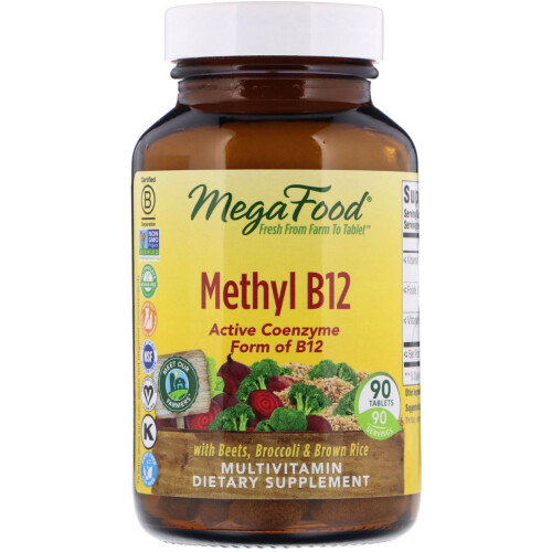 MegaFood, Méthyl B12, 90 Comprimés