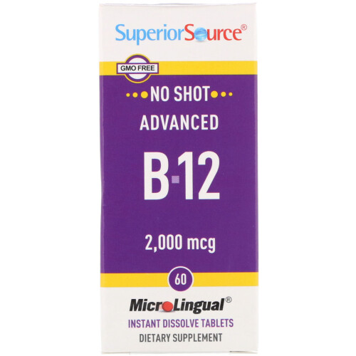Superior Source, B-12 Avancée, 2 000 mcg, 60 Comprimés MicroLingual à Dissolution Instantanée