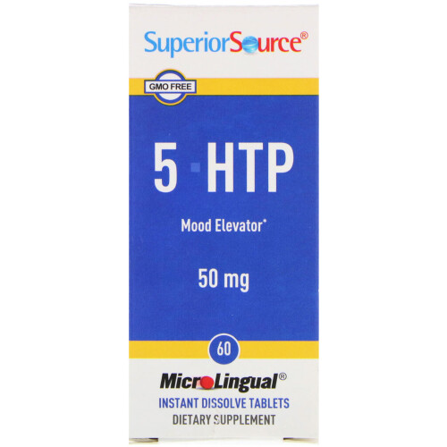 Superior Source, 5-HTP, 50 mg, 60 Comprimés MicroLingual à Dissolution Instantanée