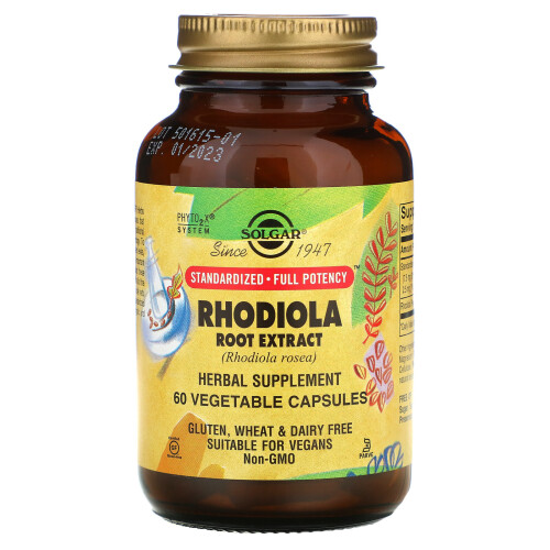 Solgar Solgar, Rhodiola Root Extract, 60 Vegetable Capsules