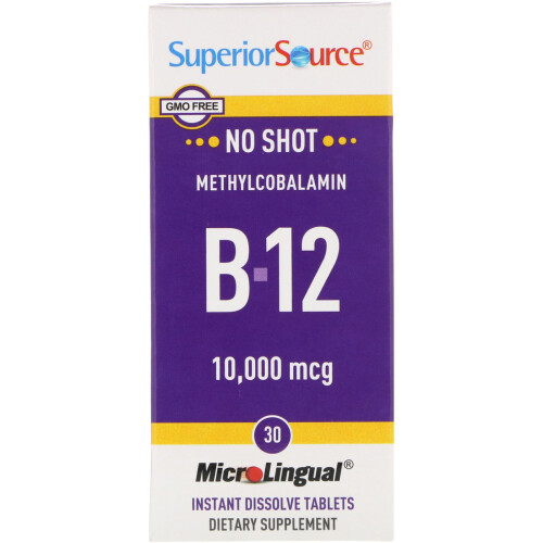 Superior Source, Methylcobalamin B-12, B-6 & Folsäure, 5.000 mcg, 60 MicroLingual Instant-Zerfallstabletten