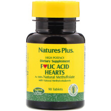 NaturesPlus, Folsäure-Herzen, 90 Tabletten