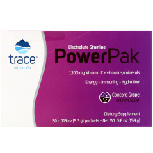Trace Minerals , Elektrolyt-Ausdauer-PowerPak, Concord-Traube, 30 Beutel, je 0,19 oz (5,3 g)