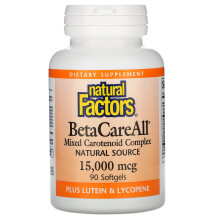 Natural Factors, BetaCareAll, 15.000 mcg, 90 Softgels