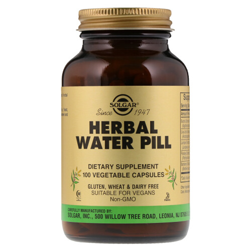 Solgar Solgar, Herbal Water Pill, 100 Vegetable Capsules