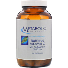 Metabolic Maintenance, Vitamine C Tamponnée avec Bioflavonoïdes, 1 000 mg, 90 Capsules