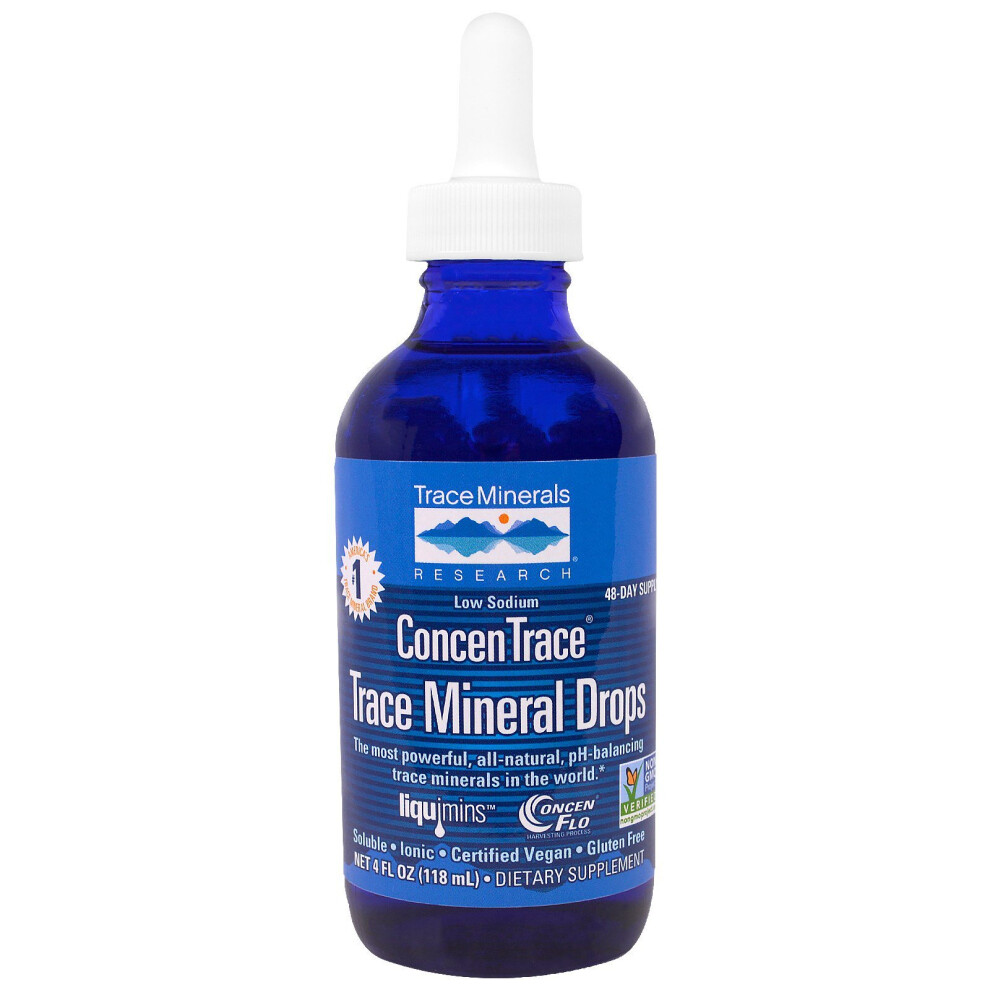 Trace Minerals Research , Concentrace, Trace Mineral Drops, Dropper Bottle, 4 Fl Oz (118 Ml)