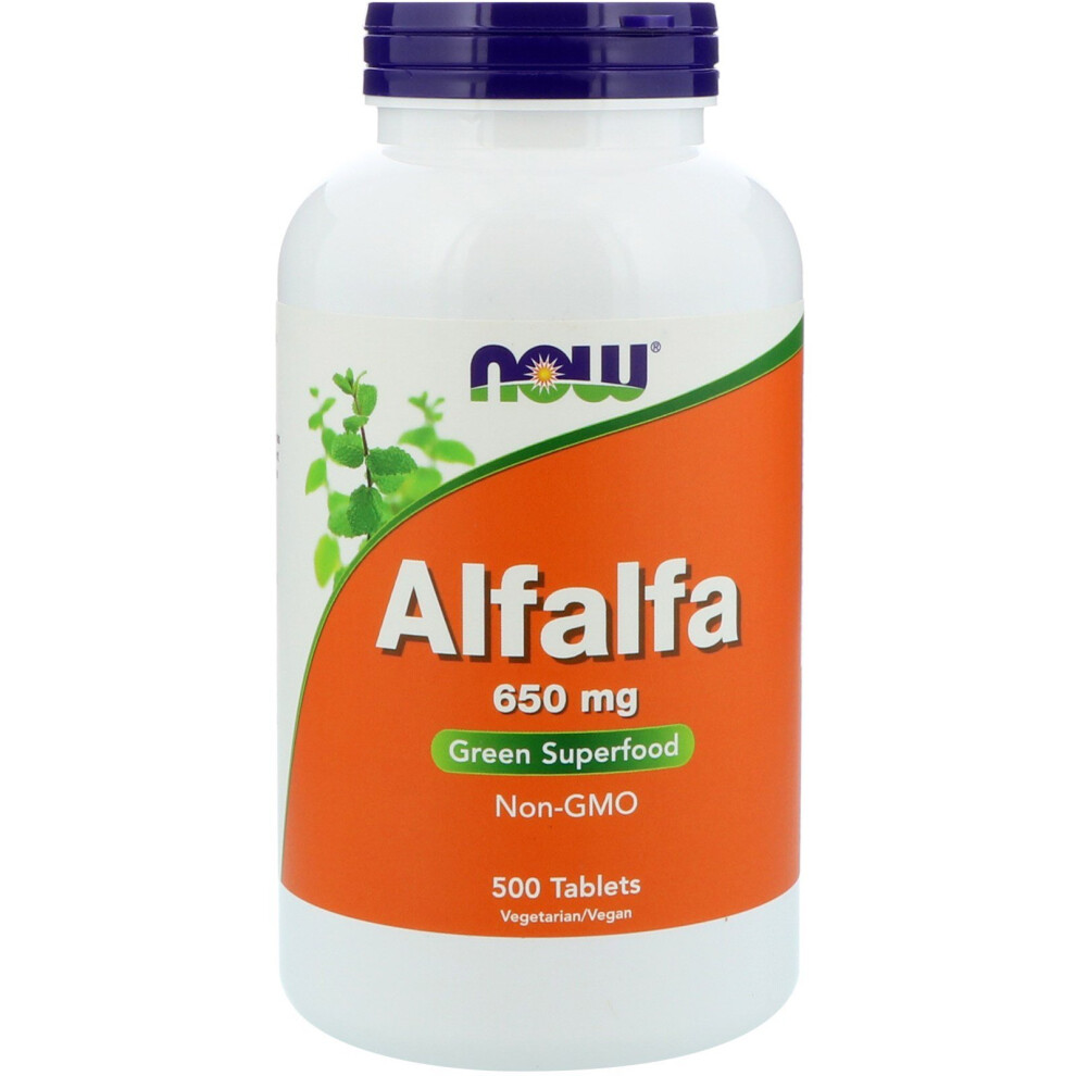 Now Foods , Alfalfa, 650 Mg, 500 Tablets