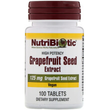 NutriBiotic, Grapefruitkernextrakt, 125 mg, 100 Tabletten