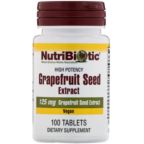 NutriBiotic, Grapefruitkernextrakt, 125 mg, 100 Tabletten