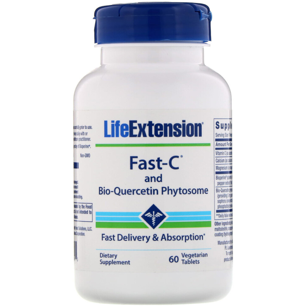 Life Extension , Fast-C And Bio-Quercetin Phytosome, 60 Vegetarian Tablets