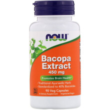NOW Foods, Extrait de Bacopa, 450 mg, 90 Gélules Végétales