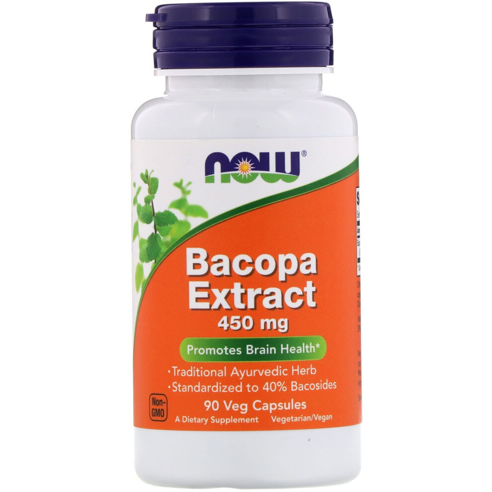 Now Foods , Bacopa Extract, 450 Mg, 90 Veg Capsules