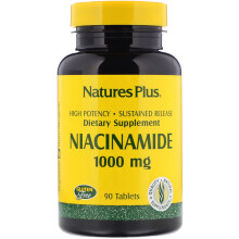 NaturesPlus, Niacinamide à Libération Prolongée, 1000 mg, 90 Comprimés