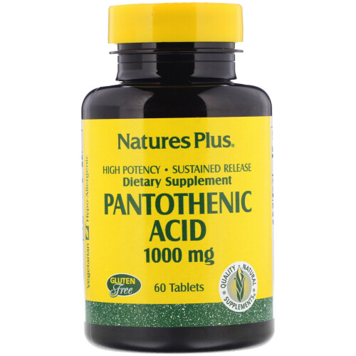 NaturesPlus, Pantothensäure, 1.000 mg, 60 Tabletten