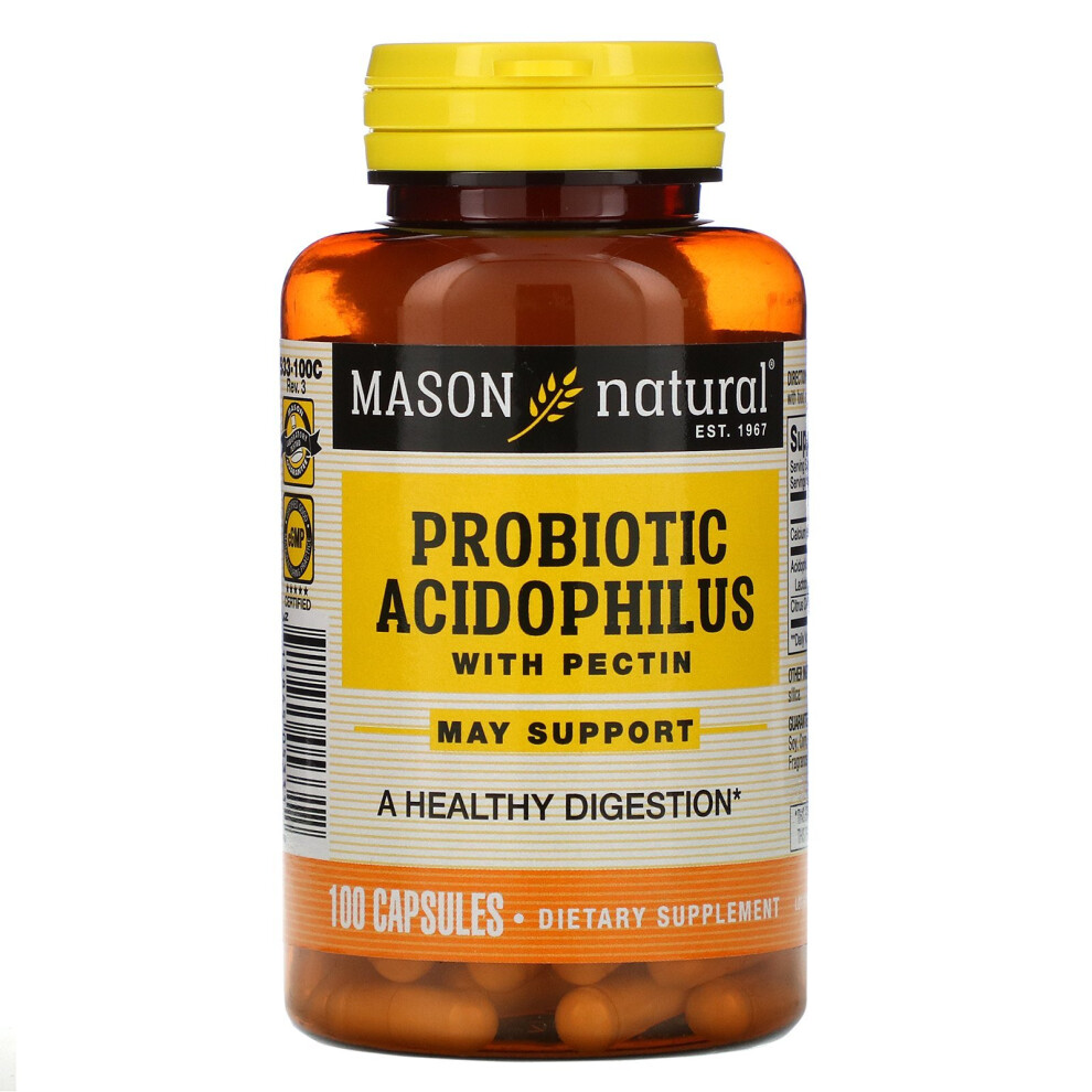 Mason Natural , Probiotic Acidophilus With Pectin, 100 Capsules