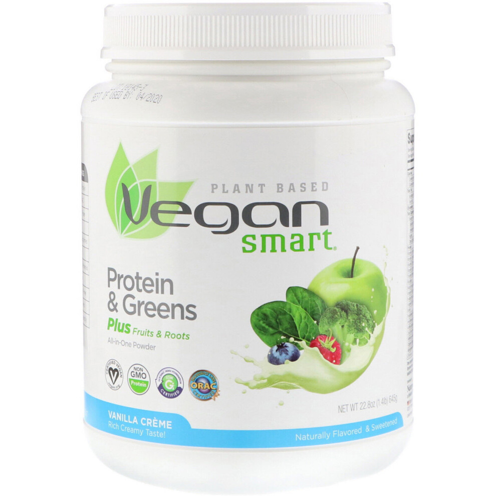 Vegansmart , Protein & Greens, All-In-One Powder, Vanilla Creme, 1.42 Lbs (645 G)