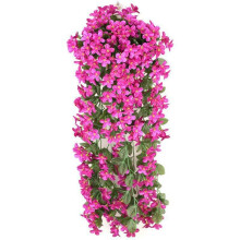 (Fuchsia, 2PCS) Artificial Fake Hanging Flowers Vine Plant Home Garden Decoration Indoor Outdoor