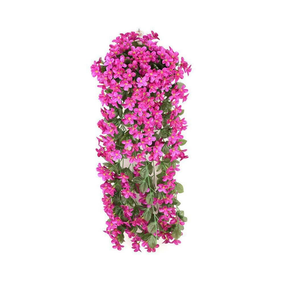 (Fuchsia, 2PCS) Artificial Fake Hanging Flowers Vine Plant Home Garden Decoration Indoor Outdoor