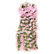 (Pink, 2PCS) Artificial Fake Hanging Flowers Vine Plant Home Garden Decoration Indoor Outdoor