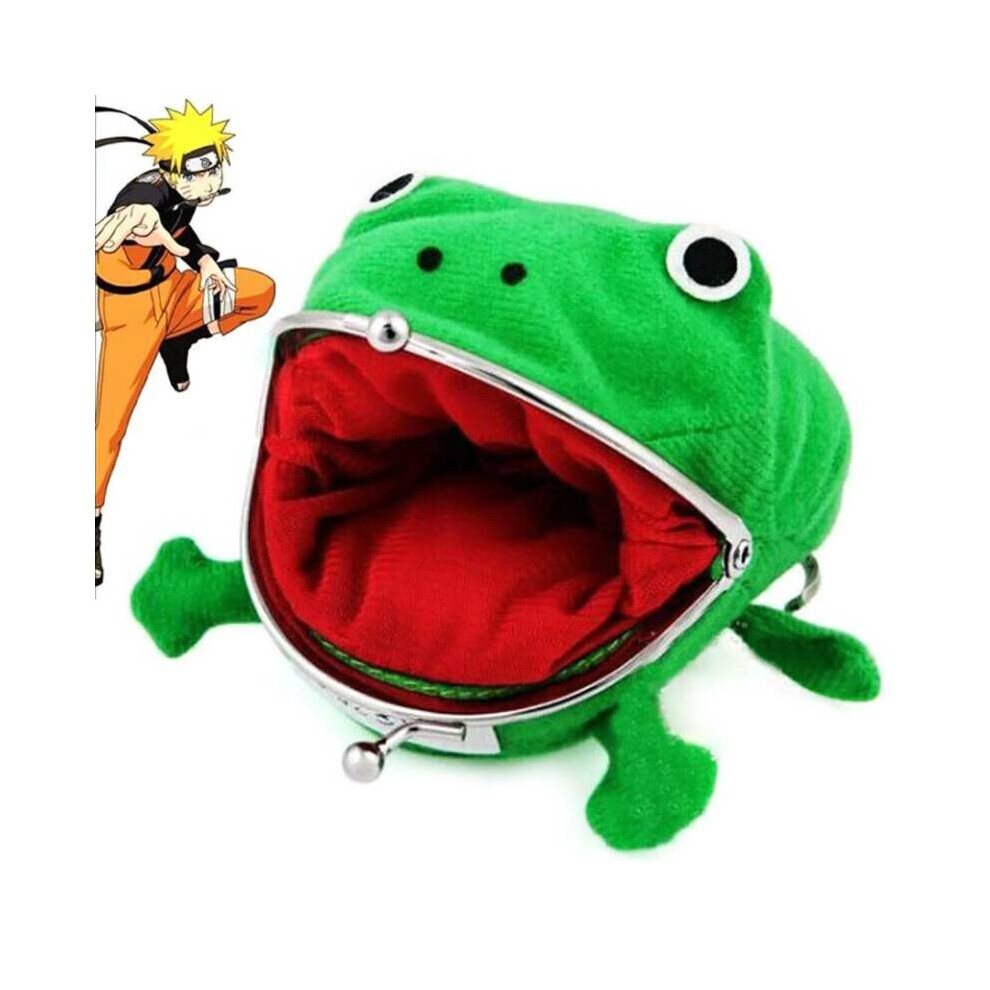 New Women's 4" Naruto Gama-Chan Anime Frog Toad Coin Purse Cute Wallet Kids Gift Green