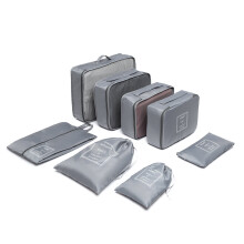 (Grey) 8 Piece Travel Luggage Organiser Bag Set