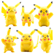 6pcs Pikachu Mini Figure Toy Model Cake Decoration